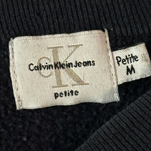 Calvin Klein Jeans Blue Boxy Sweatshirt with Yellow‎ Logo - Picture 3 of 3